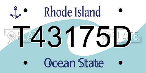 T43175D Rhode Island License Plate