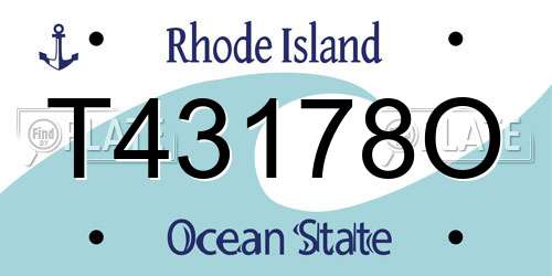 T43178O Rhode Island License Plate