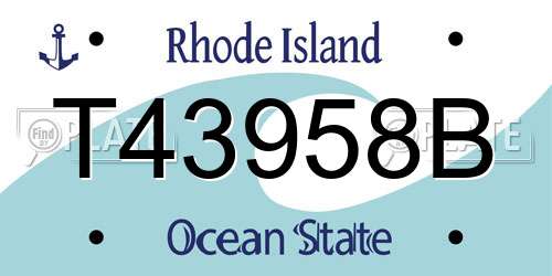 T43958B Rhode Island License Plate