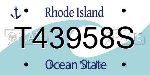T43958S Rhode Island License Plate