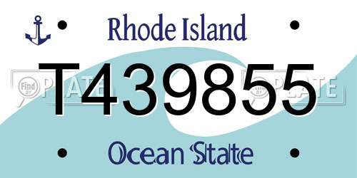 T439855 Rhode Island License Plate
