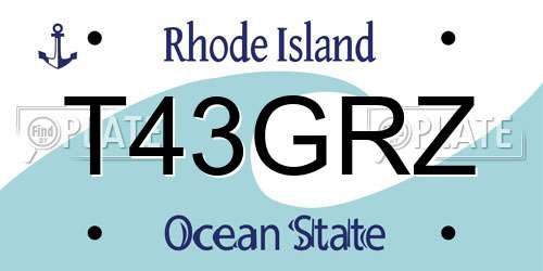 T43GRZ Rhode Island License Plate