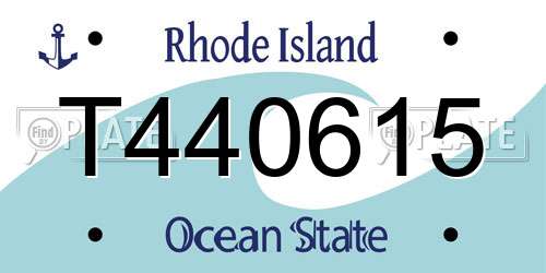 T440615 Rhode Island License Plate