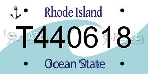 T440618 Rhode Island License Plate