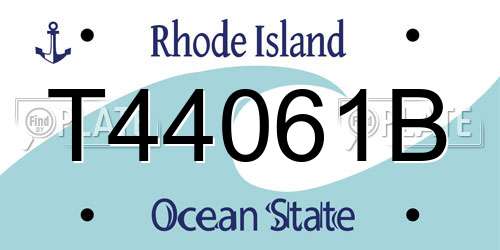T44061B Rhode Island License Plate