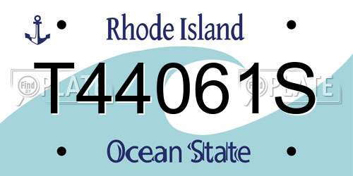 T44061S Rhode Island License Plate