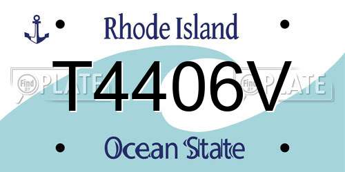 T4406V Rhode Island License Plate