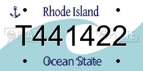 T441422 Rhode Island License Plate