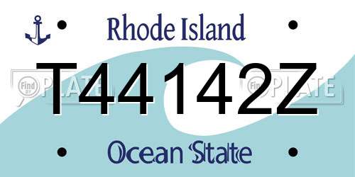 T44142Z Rhode Island License Plate