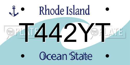 T442YT Rhode Island License Plate