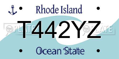 T442YZ Rhode Island License Plate