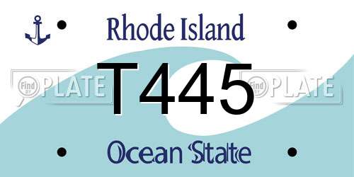 T445 Rhode Island License Plate