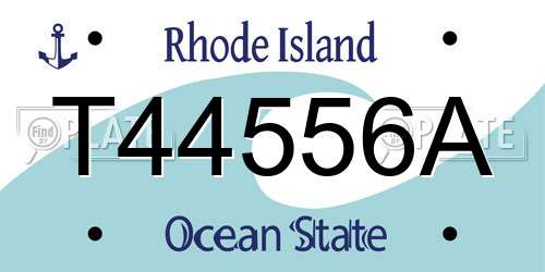 T44556A Rhode Island License Plate