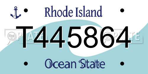 T445864 Rhode Island License Plate