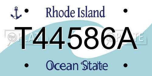T44586A Rhode Island License Plate