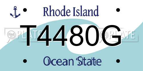 T4480G Rhode Island License Plate