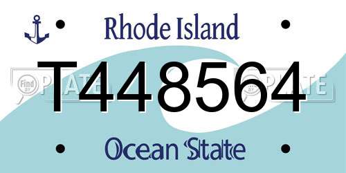 T448564 Rhode Island License Plate