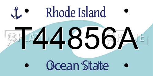 T44856A Rhode Island License Plate