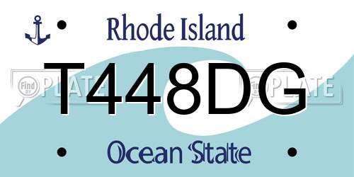 T448DG Rhode Island License Plate