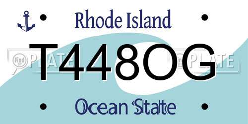 T448OG Rhode Island License Plate