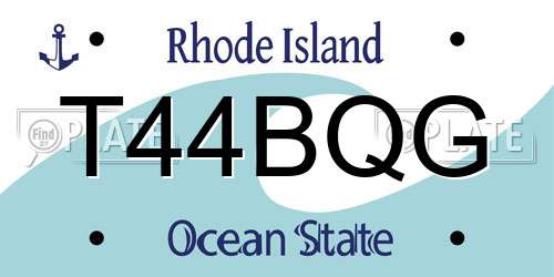 T44BQG Rhode Island License Plate