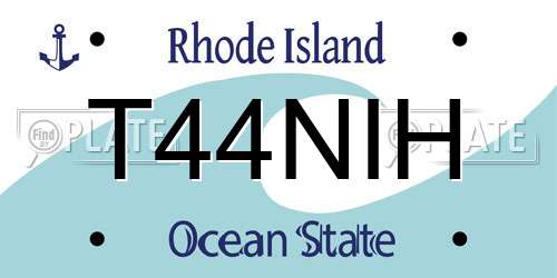 T44NIH Rhode Island License Plate