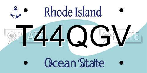 T44QGV Rhode Island License Plate