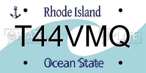 T44VMQ Rhode Island License Plate