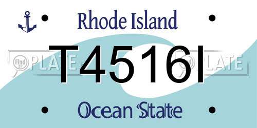 T4516I Rhode Island License Plate