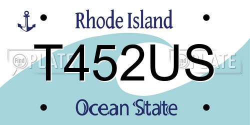 T452US Rhode Island License Plate
