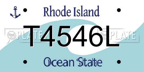 T4546L Rhode Island License Plate