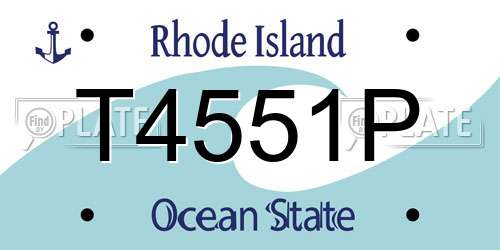 T4551P Rhode Island License Plate