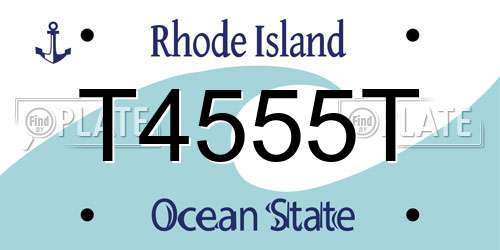 T4555T Rhode Island License Plate