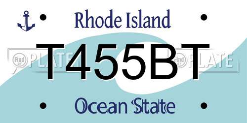 T455BT Rhode Island License Plate