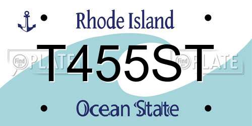 T455ST Rhode Island License Plate