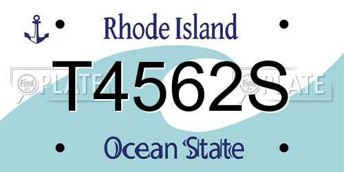 T4562S Rhode Island License Plate