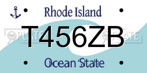 T456ZB Rhode Island License Plate