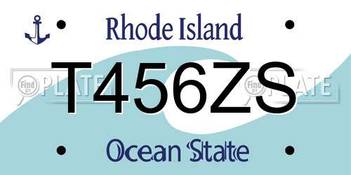 T456ZS Rhode Island License Plate