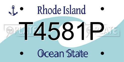 T4581P Rhode Island License Plate