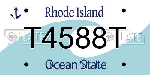 T4588T Rhode Island License Plate