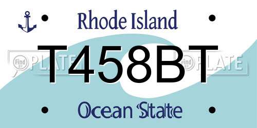 T458BT Rhode Island License Plate