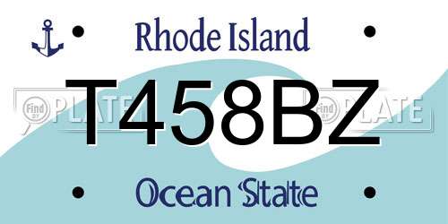 T458BZ Rhode Island License Plate