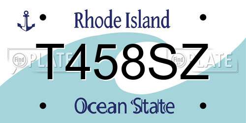 T458SZ Rhode Island License Plate