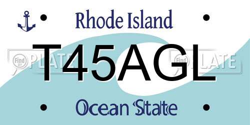 T45AGL Rhode Island License Plate