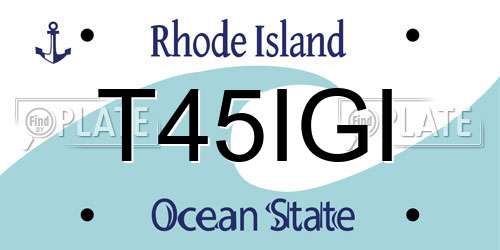T45IGI Rhode Island License Plate