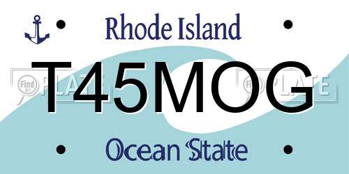 T45MOG Rhode Island License Plate