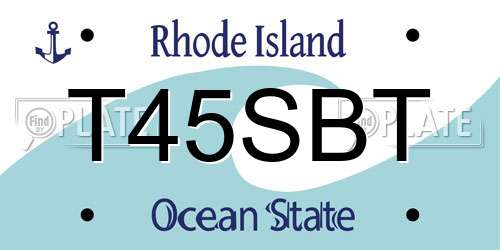 T45SBT Rhode Island License Plate