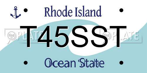 T45SST Rhode Island License Plate