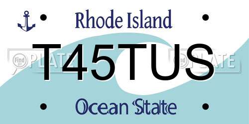 T45TUS Rhode Island License Plate