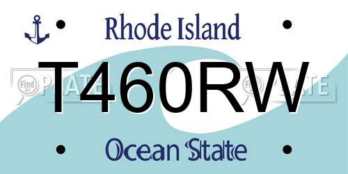 T460RW Rhode Island License Plate